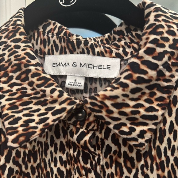Emma & Michele Leopard Print Maxi Shirt Dress | Soft Rayon | Safari Chic Size S - Picture 3 of 10